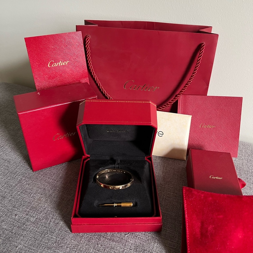 Authentic Cartier Love Lock w/ 4 diamonds